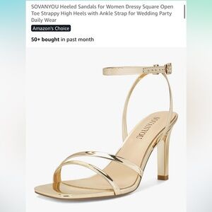 Gold Heeled Sandals for Women sz 9